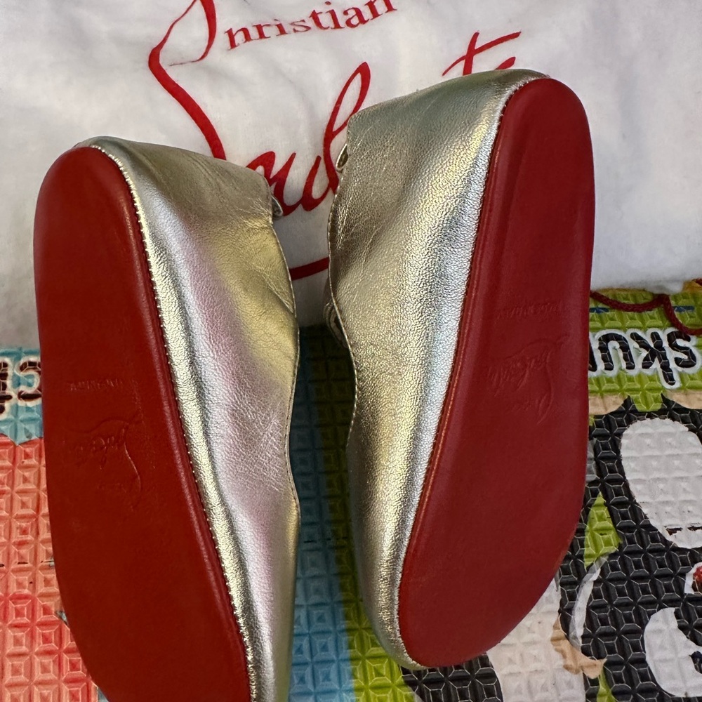 Girl's Love Chick Metallic Leather Ballerina Shoes, Baby - Picture 8 of 13